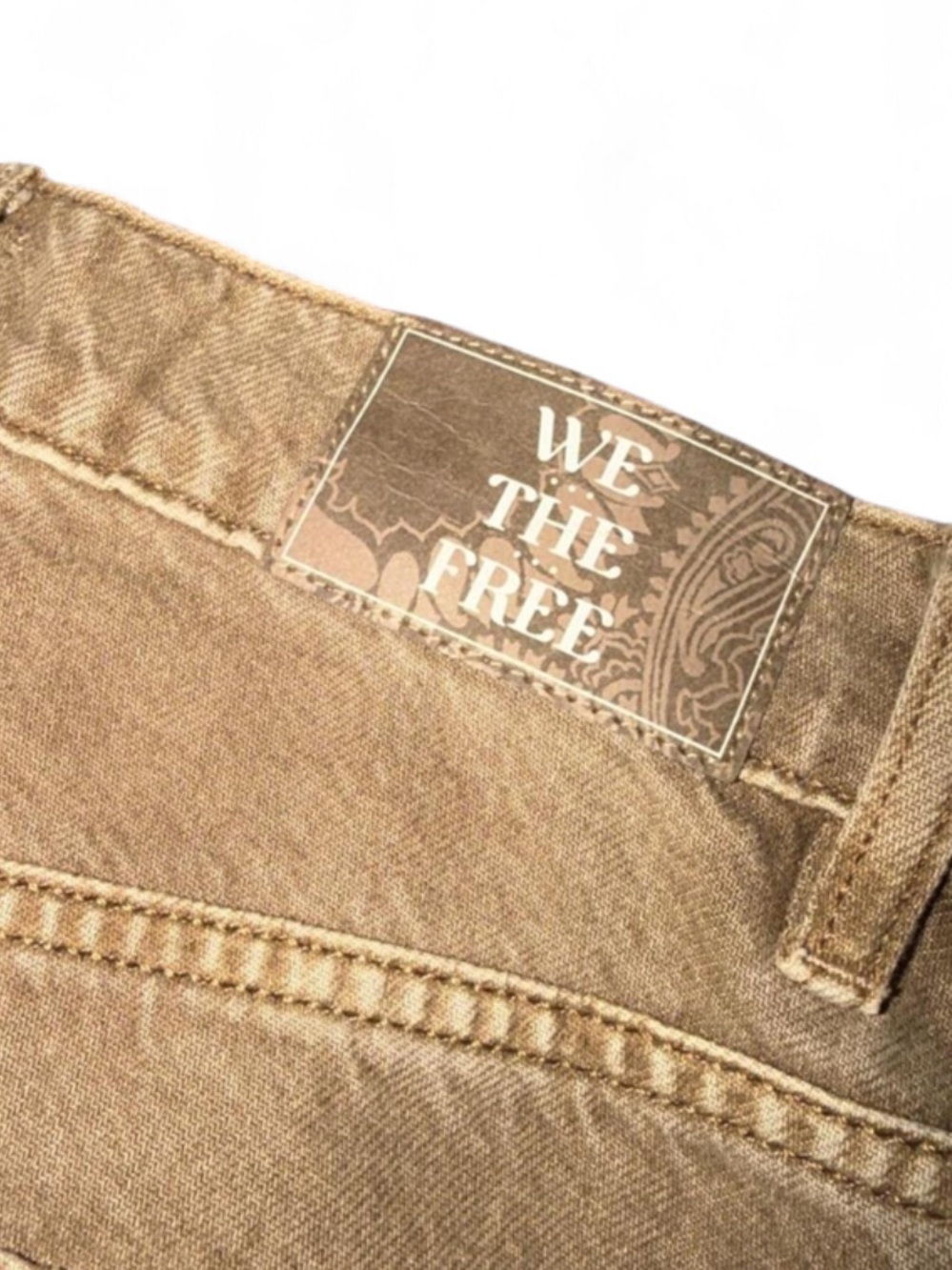Free People We The Free Final Countdown Jeans Tumbleweed Cuffed Wide Leg NWOT - Picture 6 of 8